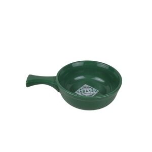 Tabasco Green Ceramic Chili Soup Bowl with Handle Houston Harvest Stoneware